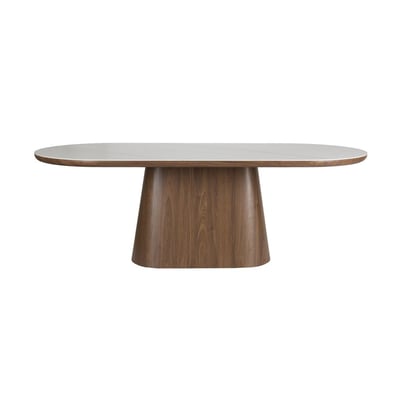 Table repas ovale bois noyer imitation marbre - ALMIRA MATHI DESIGN