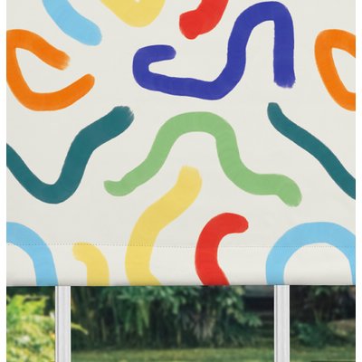150x140cm Colourful Squiggles Blackout Blind Made to Order SO'HOME