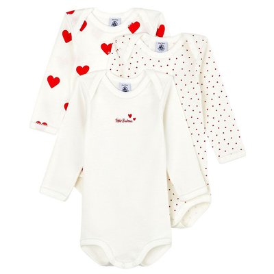 Lot de 3 bodies manches longues PETIT BATEAU