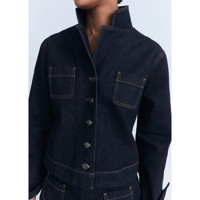 Veste jean cintrée à poches MANGO