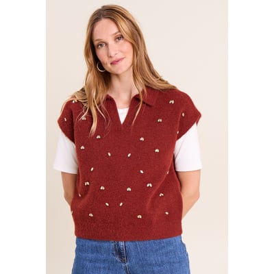 Pull sans manches col chemise BREAL