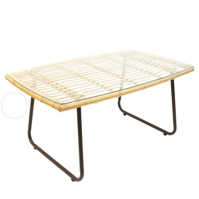 Table basse d'intérieur/extérieur Surabaya en verre trempé TOILINUX