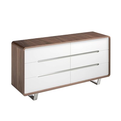 Commode en noyer et acier chromé ANGEL CERDA
