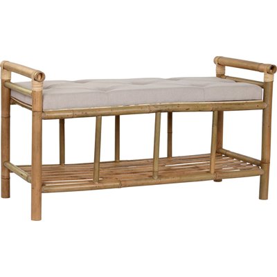 Banc en bambou avec assise coton, Tropical RECOLLECTION