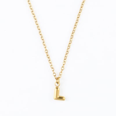 Collier à pendentif lettre L acier inoxydable BALABOOSTE