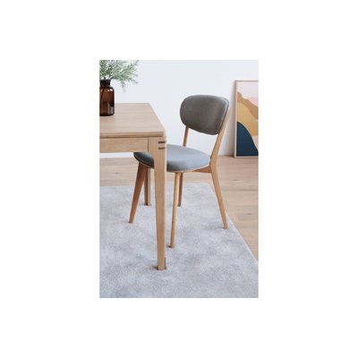 Chaises de salle à manger en chêne et tissu gris (lot de 2) - MASCHA HELLIN, DEPUIS 1862