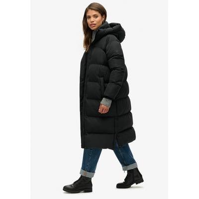 Lange donsjas met kap Longline Puffer SUPERDRY