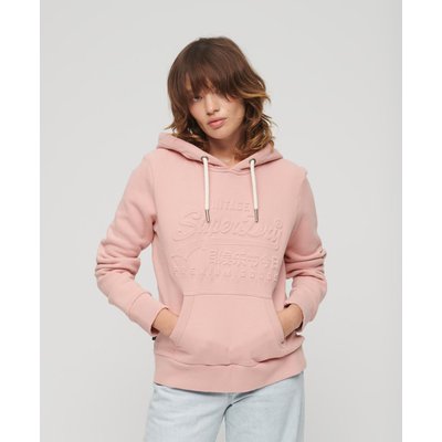 Sweat à capuche à logo vintage en relief SUPERDRY