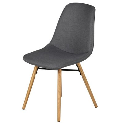 Chaise style scandinave de repas en tissu  et pieds chêne May ZAGO