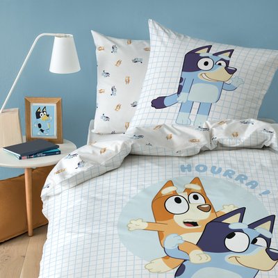 Parure de lit imprimée 100% coton, HOURRA BLUEY