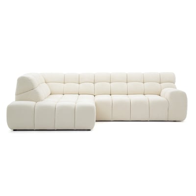 Canapé d'angle convertible 4 places en tissu chenille, ANDRE BOBOCHIC