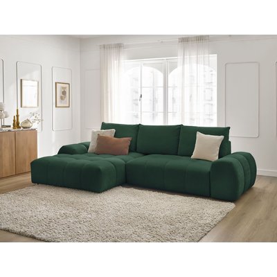 Canapé d'angle convertible 3 places en tissu texturé, EVEREST BOBOCHIC