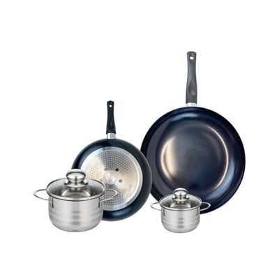 Batterie 2 poêles 24/32cm + 2 faitouts 12/16cm PRIMA BRILLANT ELO
