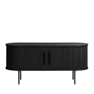 Meuble tv 2 portes aux angles arrondis en bois et métal L120cm - ALICIA DRAWER