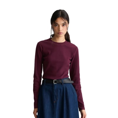T-shirt long slim en jersey côtelé MARC O’POLO DENIM