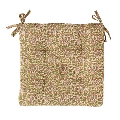 Galette de chaise coton fleuri MADAM STOLTZ
