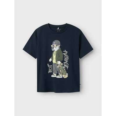 Short-sleeved T-shirt, skateboarding dog print NAME IT