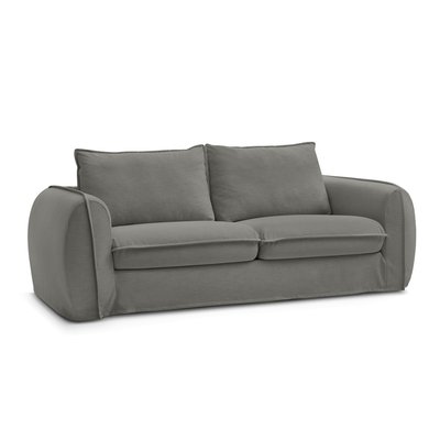 Canapé lit 3 places en tissu lisse couchage 140x194 cm, ARCHIMEDE BOBOCHIC