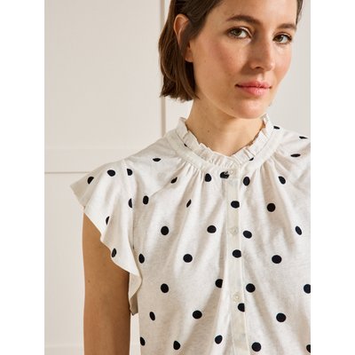 T-shirt lin et viscose imprimé pois CYRILLUS