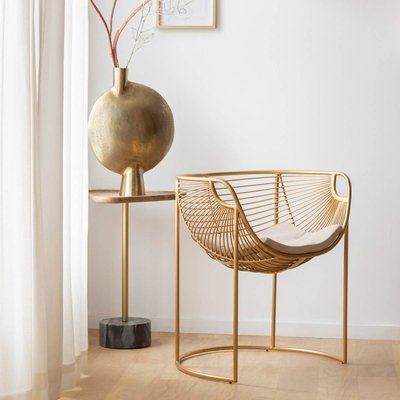 Fauteuil design en métal  DORÉ MADE IN MEUBLES 