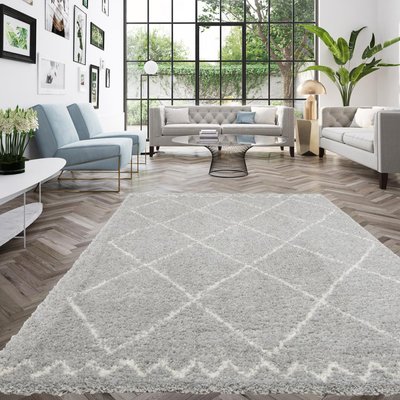Tapis shaggy tissé motif berbère CHROMA 3 UN AMOUR DE TAPIS