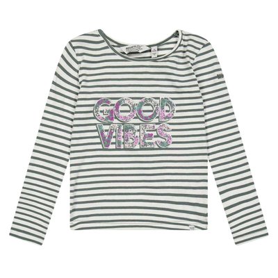 T-shirt manches longues motif/style à rayures et texte floral CLARABEE REGATTA
