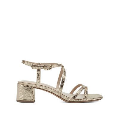 Tamaris Scarpe Con Tacco A Blocco Donna - Pelle, Chiusura A Strappo, Tacco 4.5 Cm