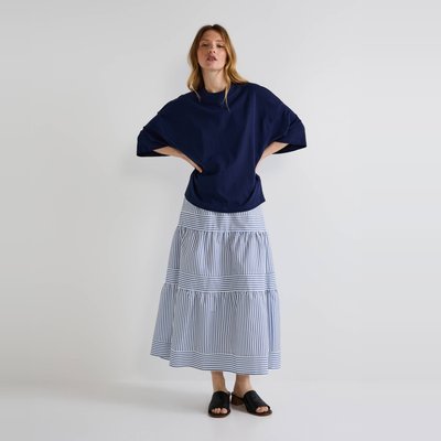 Jupe midi a rayures La Redoute