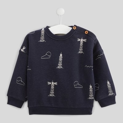 Sweat manches longues col rond imprimé en coton BIO BOUT'CHOU