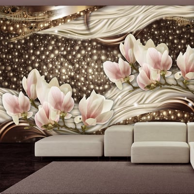 Papier peint intissé panoramique Fleurs Pearls and Magnolias EDEN