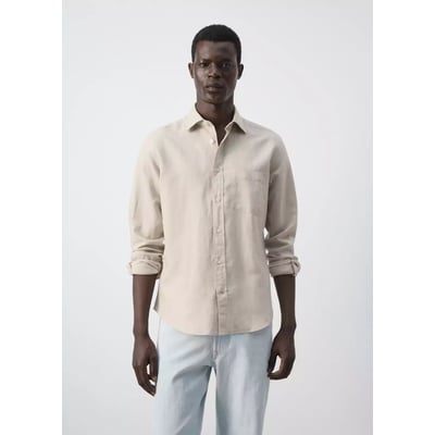 Chemise en coton de lin à coupe régulière MANGO MAN