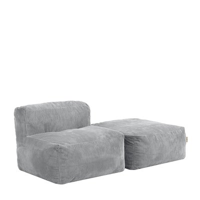 Ensemble canapé poufs 2 pièces : fauteuil et repose-pieds - ZEN ICON