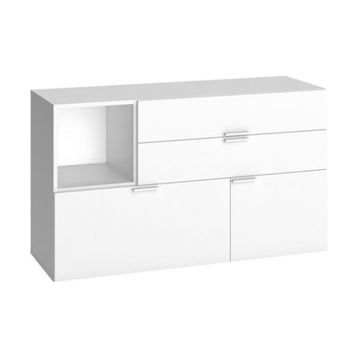 Commode 2 tiroirs 2 portes avec niche TERRE DE NUIT