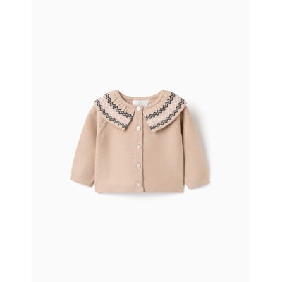 Gilet en maille avec col jacquard ZIPPY