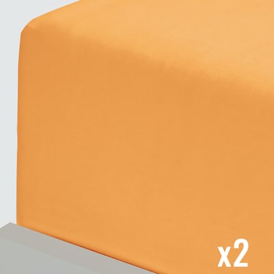 Lot de 2 draps housse flanelle coton bonnet 30 cm KLAPPEN SENSEI MAISON