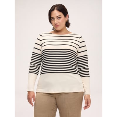 T-shirt à rayures avec encolure bateau FIORELLA RUBINO