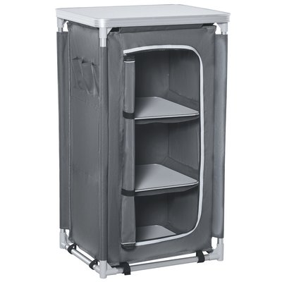 Rangement cuisine de camping pliable avec sac transport - 2 étagères - gris OUTSUNNY