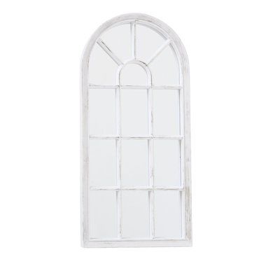 Miroir classique fenêtre arche en plastique blanc 70x35x3cm WADIGA