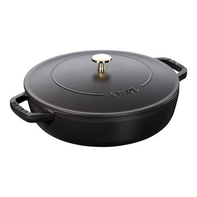 Sauteuse Chistera en Fonte, Ø 28 cm, 3,7 L, Noir Mat STAUB