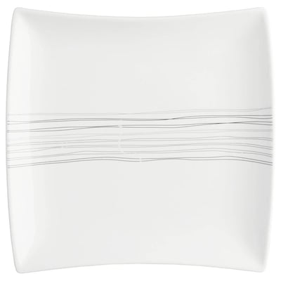 Lot de 6 assiettes à dessert carrées en céramique LIGNES SECRET DE GOURMET