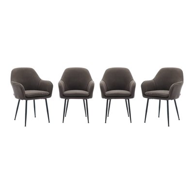 Fauteuil velours côtelé et pieds métal (lot de 4) SHELLA SWEEEK
