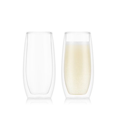 Bodum 0.2 L Transparent SKÅL Set de 2 verres à champagne double paroi BODUM
