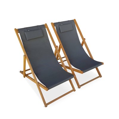 Chilienne bois d'eucalyptus pliante multi positions (lot de 2) CREUS SWEEEK
