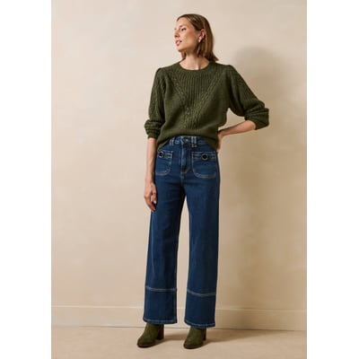 Jean droit taille haute en coton biologique LA FEE MARABOUTEE