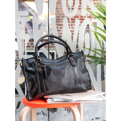 Sac porté main Cow cuir BASILIC PEPPER