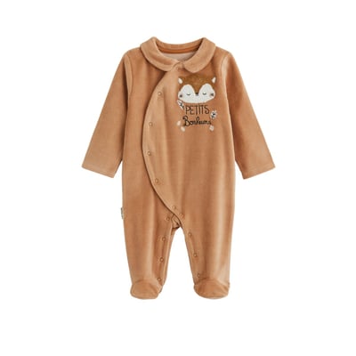 Pyjama bébé en velours côtelé Caramel PETIT BEGUIN