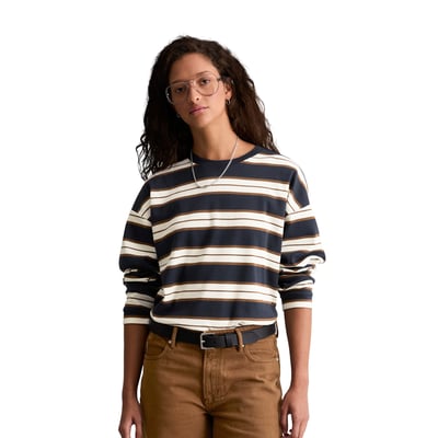 T-shirt à manches longues rayé, coupe décontractée en coton biologique MARC O’POLO DENIM