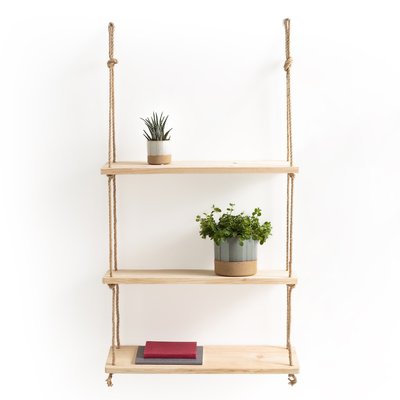 Etagère murale double en pin et sisal L60cm, Mareo LA REDOUTE INTERIEURS