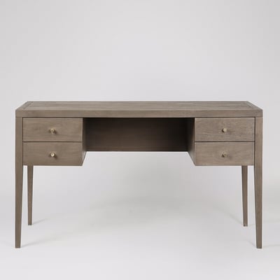 Valente Mango Wood Wide 4 Drawer Desk SWOON