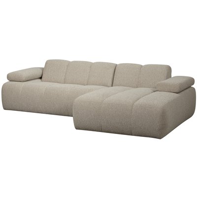 Canapé d'angle avec méridienne à droite en tissu bouclé MOJO WOOOD